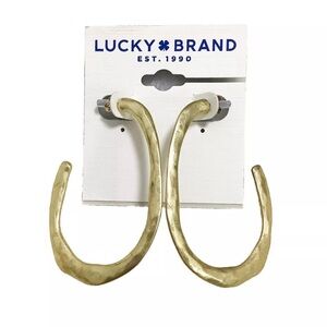 Lucky Brand Hammered Gold Oblong Earrings